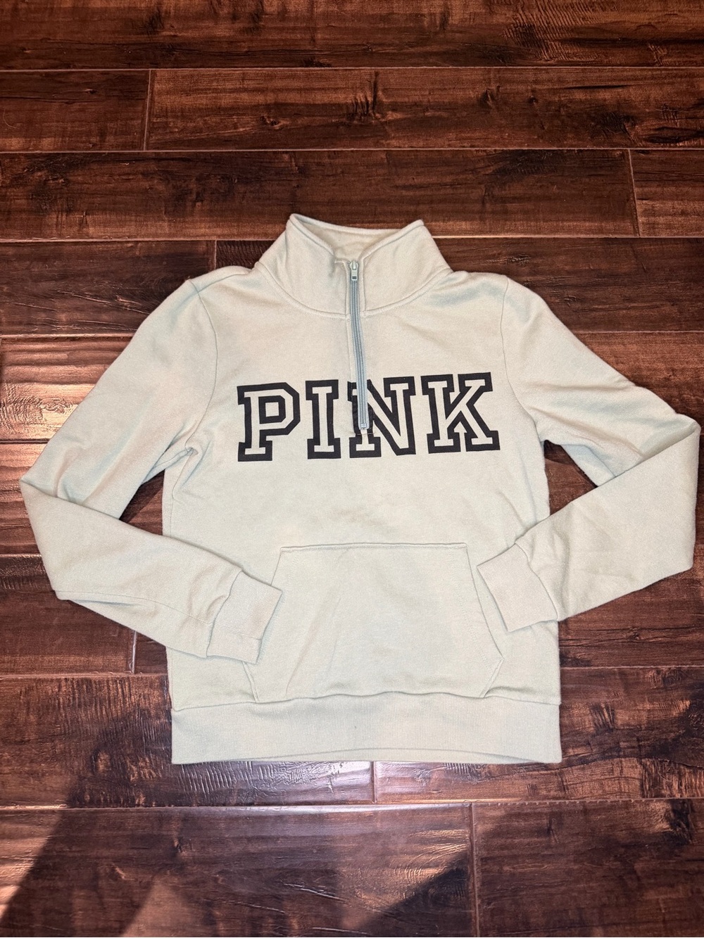 PINK Victoria’s Secret Quarter Zip Pullover Sage Green Women’s XS Piling
